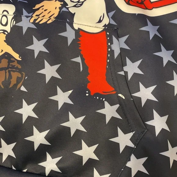 Patriot hooded hoodie in like new condition,  no size pit to pit is 22 inches. - Picture 5 of 6